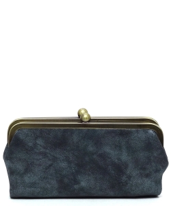 Fashion Kiss Lock Clutch Wallet BP208 NAVY